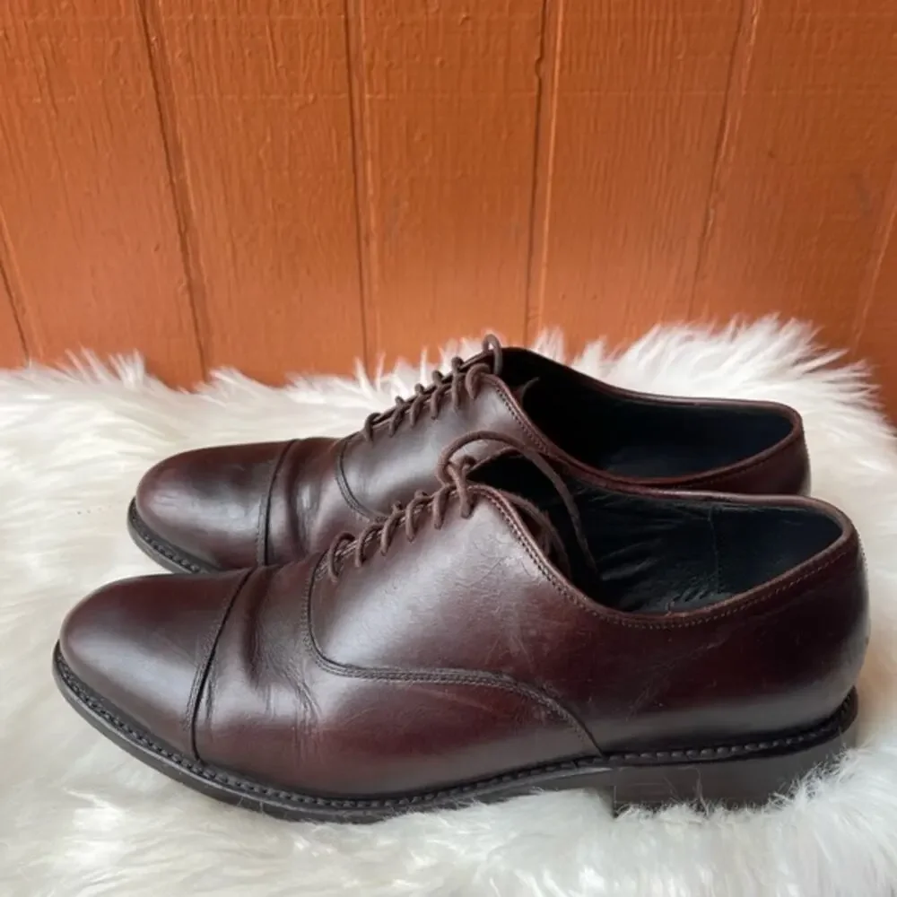 Men s Whole Cut Burgundy Leather Shoes Handcrafted by Thursday Sz US 9.5